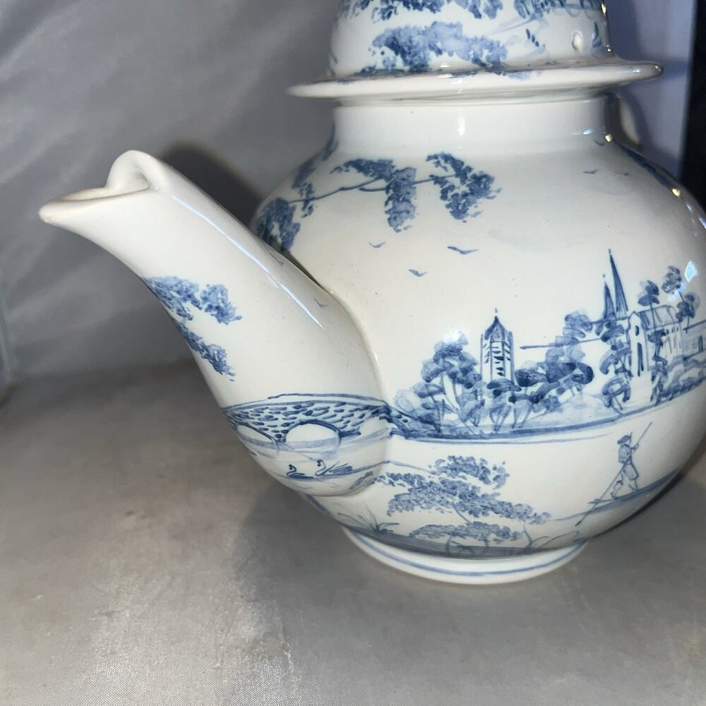 English Garden Collection Isis Ceramics Blue + White Teapot by Deborah Sears - Picture 3 of 6